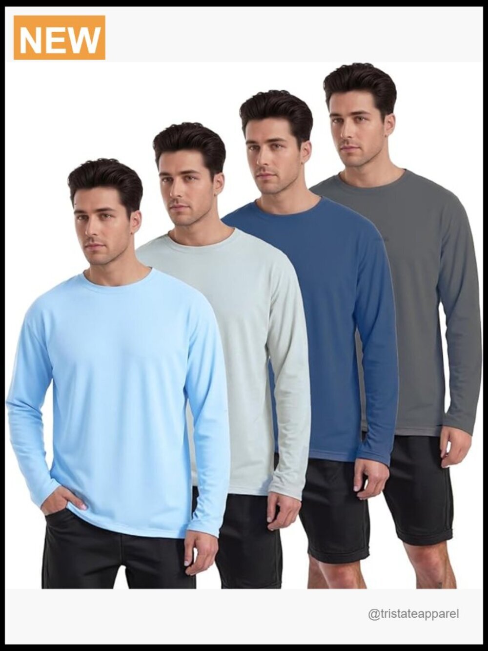 UPF 50+ Sun Protection Rash Guard Long Sleeve Shirt for Men - Fishing Swim